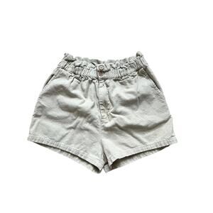 Paperbag Waist Linen Blend Shorts M Beige High‎ Rise Neutral Summer Minimalist